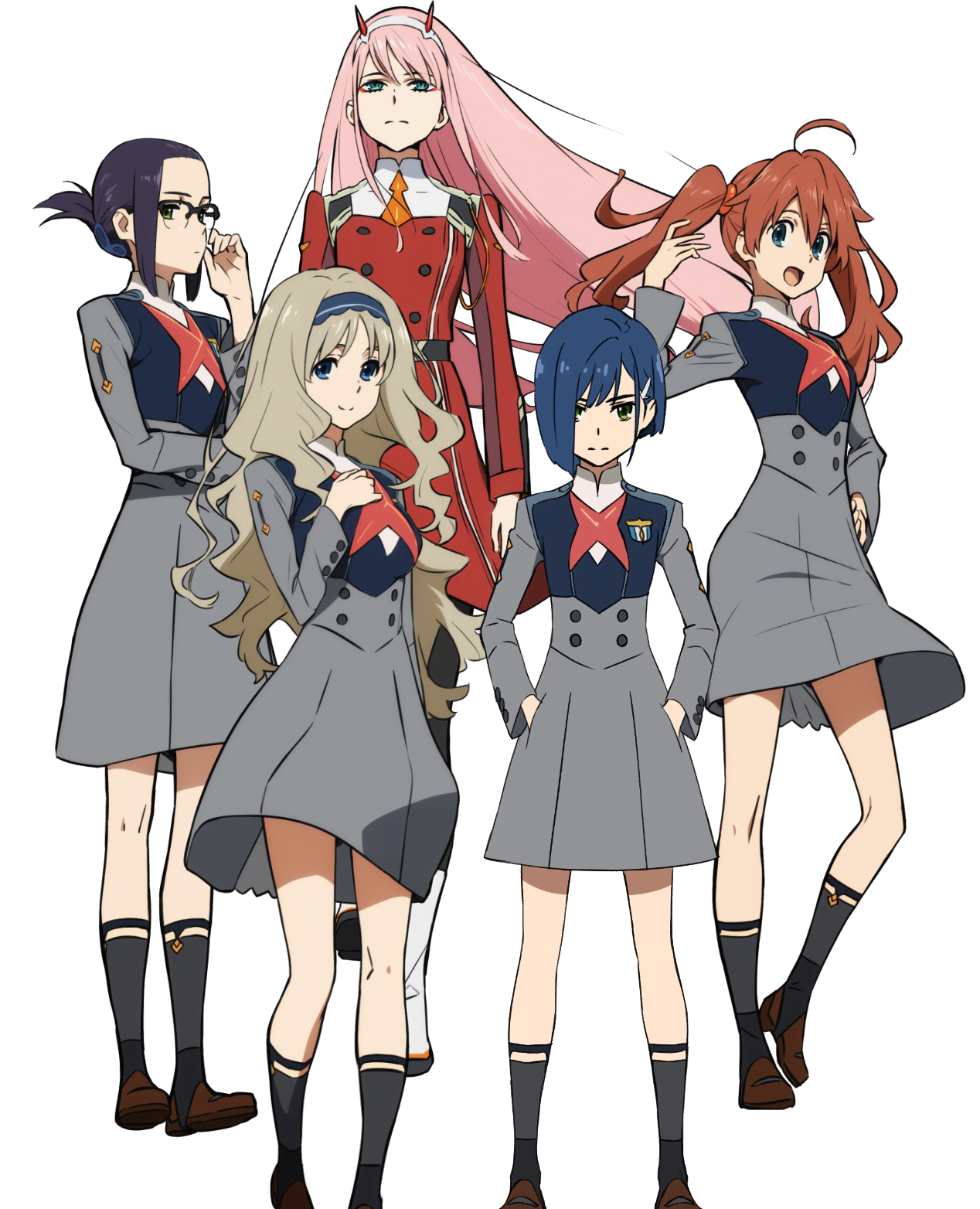 イクノ、ゼロツー、ミク、ココロ、イチゴ